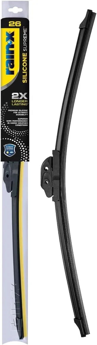 RainX Silicone Supreme Windshield Wiper Blade 26" - Heavy Duty Silicone Squeegee, Extreme Weather Resistance & All-Season Performance, Streak-Free Beam Technology, Quick Install (Pack of 1)