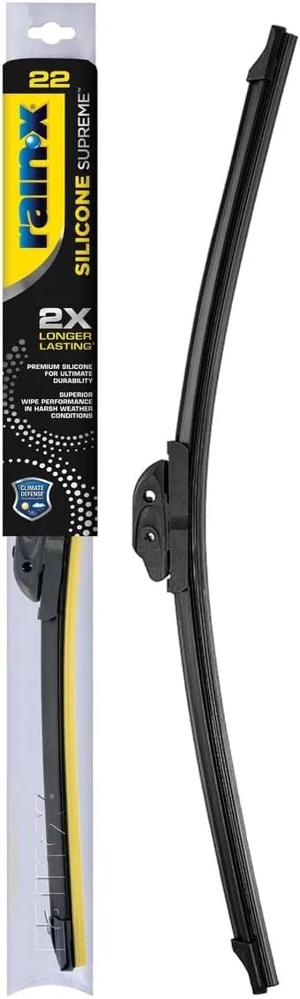 RainX Silicone Supreme Windshield Wiper Blade 22" - Heavy Duty Silicone Squeegee, Extreme Weather Resistance & All-Season Performance, Streak-Free Beam Technology, Quick Install (Pack of 1)