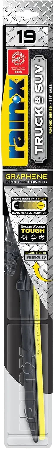 Rain-X 870119 Truck & SUV Rugged Series Premium Wiper Blades, 19 Inch Windshield Wipers (Pack Of 1), Automotive Replacement Windshield Wiper Blades Engineered For All Driving Adventures