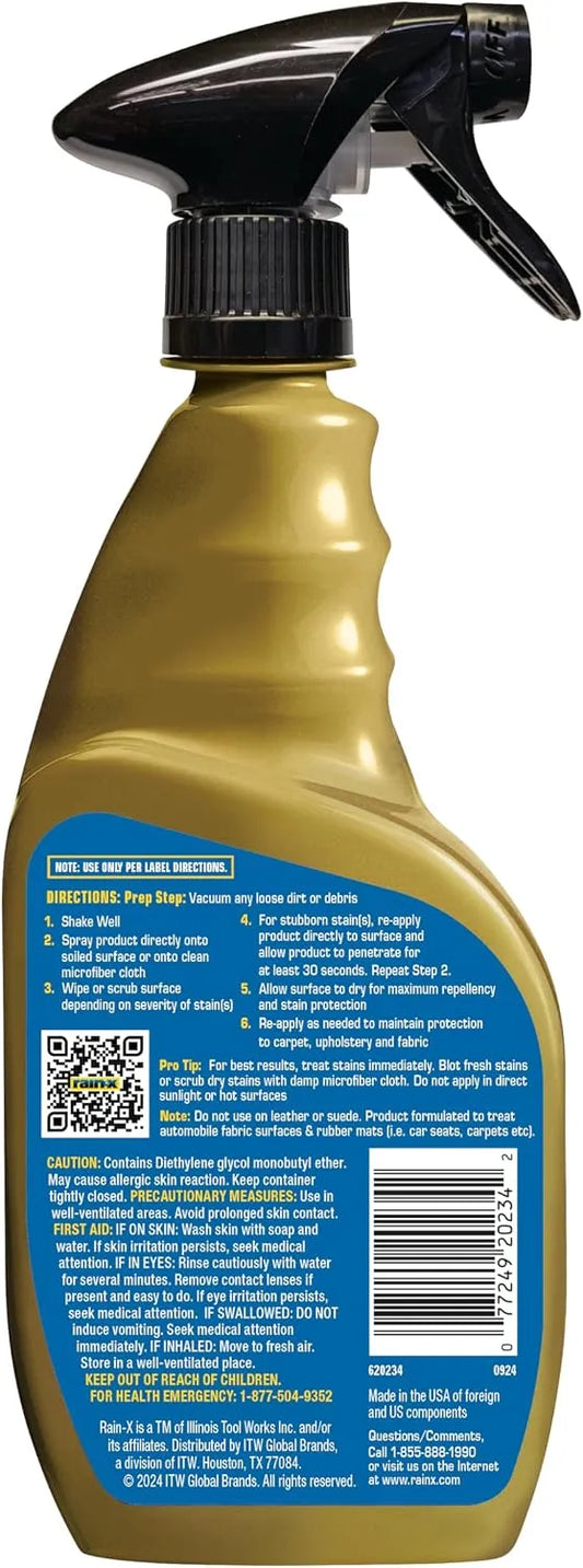 Rain-X 620234SRP Carpet & Upholstery Cleaner Repellent for Car Interiors & More, Cleans + Repels Spills while Preventing Stains, Fresh Scent 16 Fl Oz.