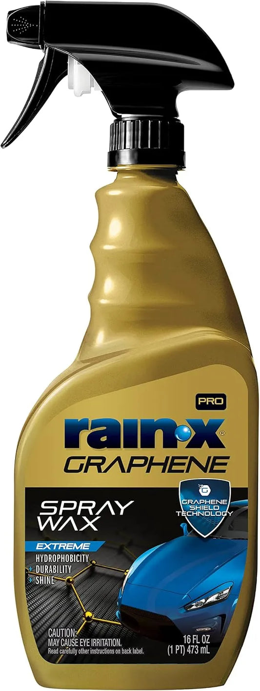 Rain-X PRO 620183 Graphene Spray Wax, 16oz - Enhances Gloss, Slickness and Color Depth of Painted Surfaces While Repelling Dust, Dirt and Debris, Extending Existing Wax Protection