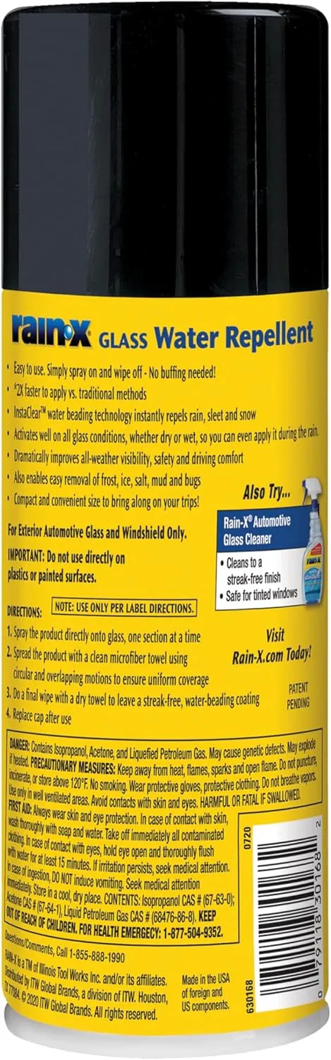 Rain-X 630168 Glass Water-Repellent Aerosol 12 oz.