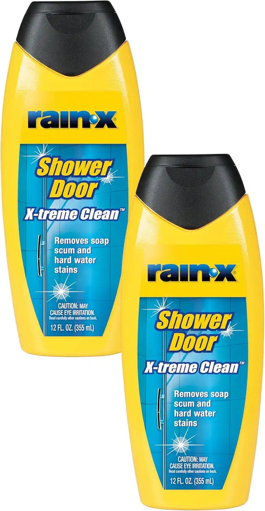 Rain-X 630544 X-Treme Clean Shower Door Cleaner, 12 Fl. Oz, Formulated To Glass Doors - Removes Soap Scum, Dirt, Hard Water Build-up, Calcium, Lime & Rust Stains (Pack of 2)