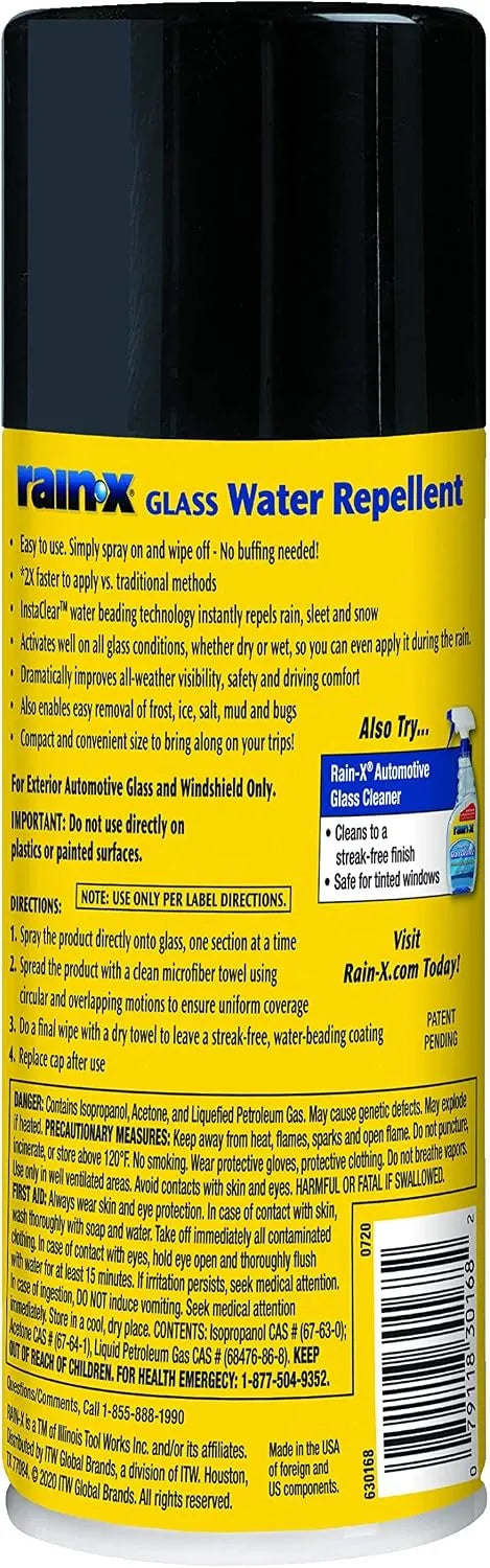 Rain-X 630168 Glass Water-Repellent Aerosol 12 oz. (Pack of 2)