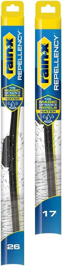 Rain-X 810350 Repellency Water Repellent Wiper Blades, 26" & 17" Windshield Wipers, All Weather Streak-Free for Enhanced Visibility w/Water Repellency Formula [Amazon Exclusive]