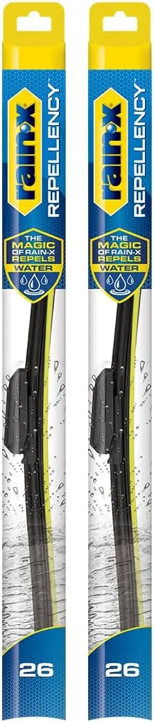 Rain-X 810365 Repellency Water Repellent Wiper Blades, 26" Windshield Wipers (Pack of 2), All Weather Streak-Free for Enhanced Visibility w/Water Repellency Formula [Amazon Exclusive]