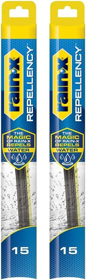 Rain-X 810357 Repellency Water Repellent Wiper Blades, 15" Windshield Wipers (Pack of 2), All Weather Streak-Free for Enhanced Visibility w/Water Repellency Formula [Amazon Exclusive]