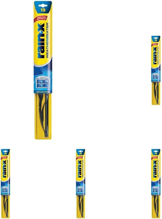 Rain-X RX30215 WeatherBeater Wiper Blades, Windshield Wipers, Automotive Replacement Windshield Wiper Blades That Meet Or Exceed OEM Quality And Durability Standards, 15" (Pack of 5)
