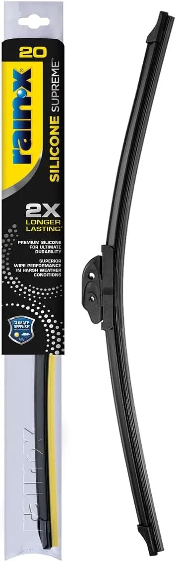 RainX Silicone Supreme Windshield Wiper Blade 20" - Heavy Duty Silicone Squeegee, Extreme Weather Resistance & All-Season Performance, Streak-Free Beam Technology, Quick Install (Pack of 1)
