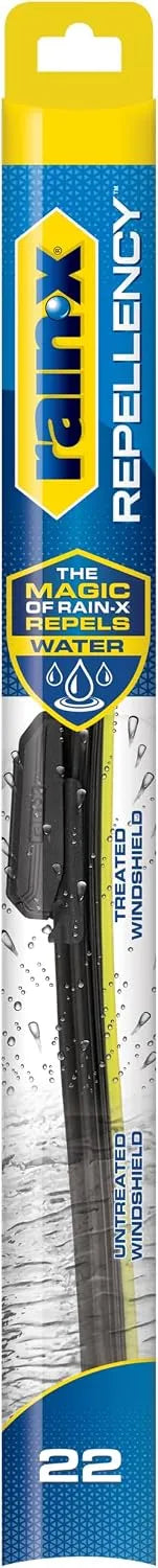 Rain-X 810322 Repellency Water Repellent Wiper Blades, 22" Windshield Wiper, All Weather Streak-Free for Enhanced Visibility w/Water Repellency Formula [Amazon Exclusive]
