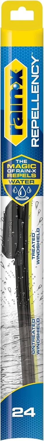 Rain-X 810324 Repellency Water Repellent Wiper Blades, 24" Windshield Wiper, All Weather Streak-Free for Enhanced Visibility w/Water Repellency Formula [Amazon Exclusive]