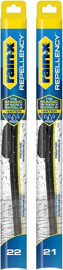 Rain-X 810355 Repellency Water Repellent Wiper Blades, 22" & 21" Windshield Wipers, All Weather Streak-Free for Enhanced Visibility w/Water Repellency Formula [Amazon Exclusive]