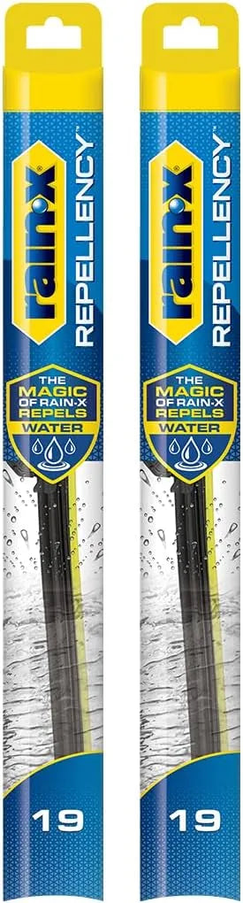 Rain-X 810361 Repellency Water Repellent Wiper Blades, 19" Windshield Wipers (Pack of 2), All Weather Streak-Free for Enhanced Visibility w/Water Repellency Formula [Amazon Exclusive]