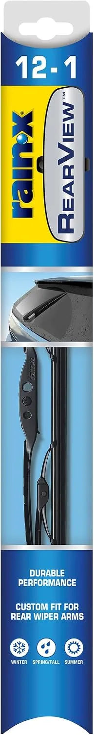Rain-X 850035 RearView 12-1 Rear Wiper Blade, 12 Inch Conventional Rear Wiper Blade, Fits J-Hook (Pack Of 1), Automotive Replacement Wiper Blades That Meet Or Exceed OEM Quality And Design Standards
