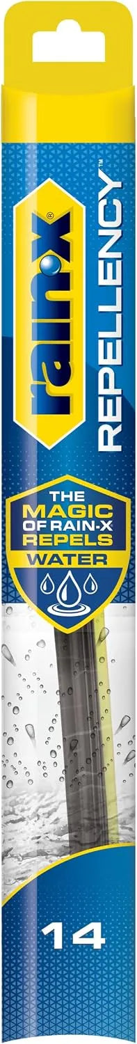 Rain-X 810314 Repellency Water Repellent Wiper Blades, 14" Windshield Wiper, All Weather Streak-Free for Enhanced Visibility w/Water Repellency Formula [Amazon Exclusive]