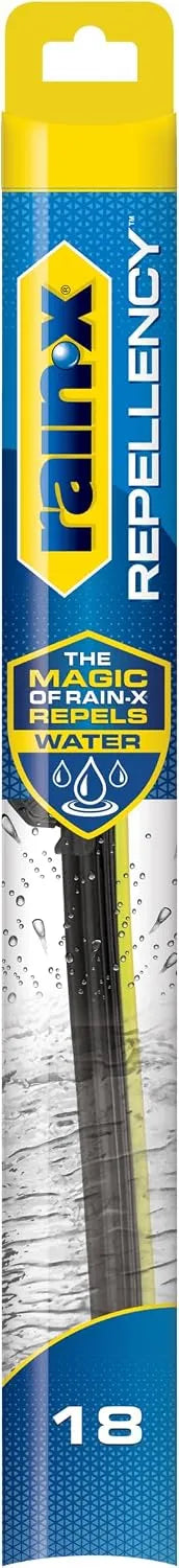 Rain-X 810318 Repellency Water Repellent Wiper Blades, 18" Windshield Wiper, All Weather Streak-Free for Enhanced Visibility w/Water Repellency Formula [Amazon Exclusive]