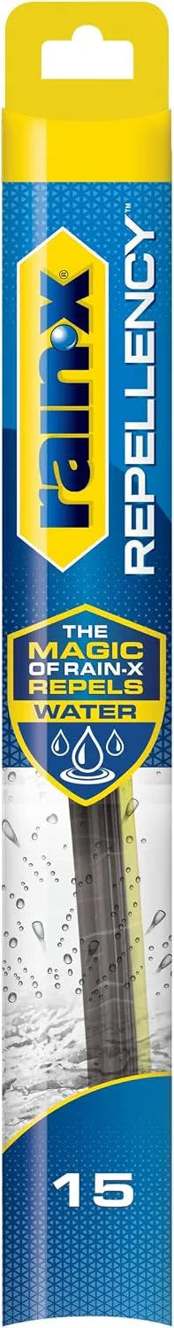 Rain-X 810315 Repellency Water Repellent Wiper Blades, 15" Windshield Wiper, All Weather Streak-Free for Enhanced Visibility w/Water Repellency Formula [Amazon Exclusive]