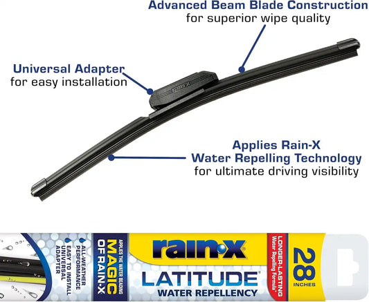 Rain-X 5079282-2 Repellency Water Repellent Wiper Blades, 28" Windshield Wiper, All Weather Streak-Free for Enhanced Visibility w/Water Repellency Formula