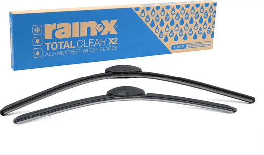 Rain-X 810331 Total Clear Beam Wiper Blades 26" & 22" Windshield Wipers for All-Weather Performance, Rubber Squeegee for Smooth Clean Wipe & Quiet Operation - 2 Pack Value